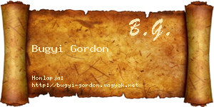 Bugyi Gordon névjegykártya